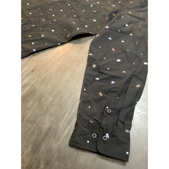 Taco Bell 3/4 Sleeve Employee Button Up Shirt Black Women's Size XL All Over - Picture 10 of 11